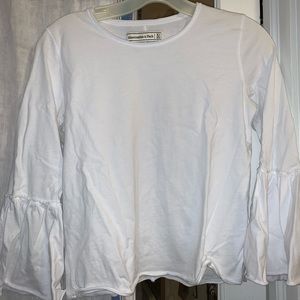 Abercrombie & Fitch flare-sleeve white tee